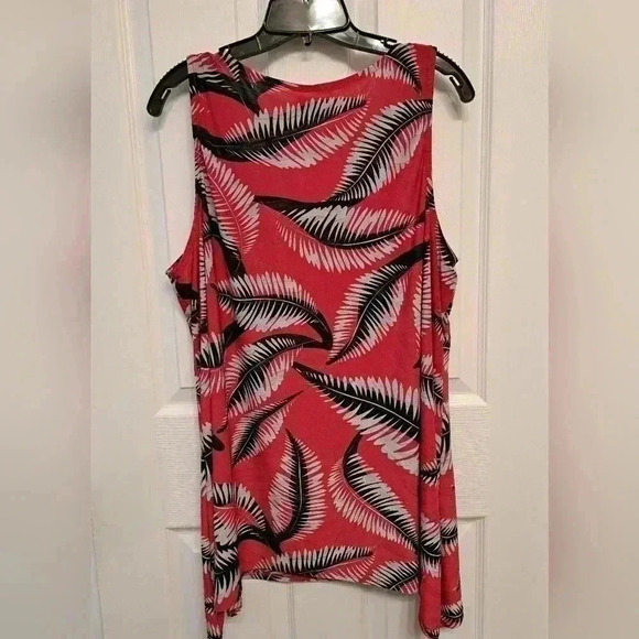 ❤️ N.W.D New Woman Design  Tropical Print Leaf Sleeveless Top Women's Size 3x - Picture 2 of 10